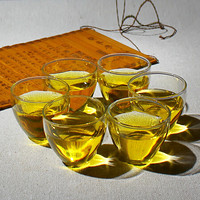 明尚德玻璃品茗杯 透明小玻璃茶杯 功夫茶具配件套装6只装