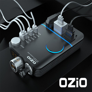 奥舒尔 （OZIO）车载逆变器 车充点烟器12V/24V通用款转220V  车载充电器 6USB电源转换器插座QC3.0快充I20-I