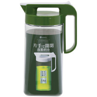 阿司倍鹭(ASVEL)家用塑料冷水壶凉水壶 耐热耐高温扎壶冷水桶大容量水杯果汁壶泡茶壶 绿色1.6L