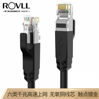 罗孚（ROVLL）六类网线 CAT6类千兆网络跳线 无氧铜八芯双绞成品网线10米  RVG6100BK