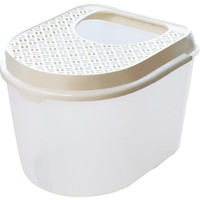 MAKAR 美卡 全封闭顶入式猫砂盆猫厕所防外溅猫沙拉屎盆猫咪超大号象牙白