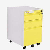 麦森（maisen）活动柜 办公职员文件资料储物抽屉钢质小矮柜子 黄+白套色可定制 MS-19XM-0804