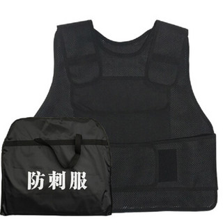 先锋连 夏季网状透气防刺服防刺背心战术背心防护马甲防身服防砍黑色 夏季防刺服