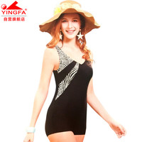 英发 YINGFA() 泳衣 女士新款温泉度假时尚大方连体泳装 拼色平角女士游泳衣 Y1655 XXL