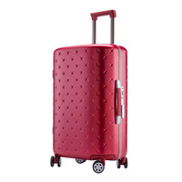 CCS铝框拉杆箱万向轮行李箱男女旅行箱登机箱 魅力红 24英寸