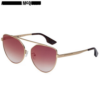 MCQ 麦昆 eyewear 女款太阳眼镜 猫眼镜框墨镜 MQ0075S-003 金色镜框渐变粉红镜片 58mm