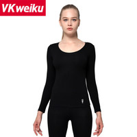 VKweiku保暖内衣男女秋衣秋裤 自发热 中老年情侣款保暖套装加厚保暖裤男 女款黑色 M