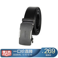 沙驰（SATCHI）男士皮带自动扣商务休闲头层牛皮腰带男款百搭裤带FD18764-4H 黑色