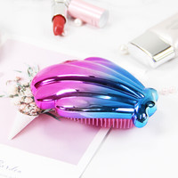 优家（UPLUS）便携迷你贝壳款顺发梳 渐变色 （美发梳 干湿两用梳  梳子 造型发梳 男女通用）