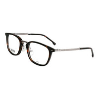 HUGO BOSS 雨果博斯 中性款玳瑁色镜框银色镜腿板材全框光学眼镜架眼镜框 1057 086 52MM