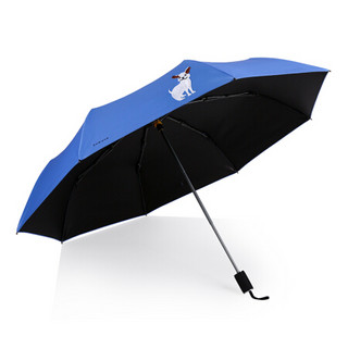 酷波德（KOBOLD）晴雨两用伞女太阳遮阳伞防晒防紫外线伞贴布绣迷你折叠雨伞 柯基蓝