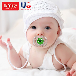 努比（Nuby）婴儿安抚奶嘴 新生儿安睡型超软硅胶 宝宝安慰奶嘴扁平型 6个月以上