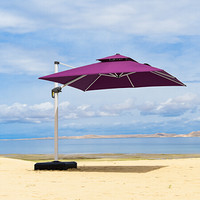 紫叶（ziye） 户外遮阳伞进口伞布罗马伞太阳伞室外大太阳伞 沙滩庭院伞 紫色 2.5米方形送130KG水箱