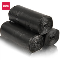 得力(deli)3卷(90只)点段式办公生活加厚垃圾袋45*55cm 垃圾分类 办公用品 黑色33067