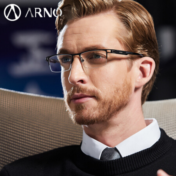 arno渐进焦老花镜男时尚黑框远近两用防蓝光自动变焦老人眼镜a1028200