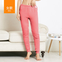 宜而爽(裤子)男女情侣秋衣秋裤男女保暖内衣裤男女(加厚三层棉贴片)保暖裤 女款 玫红 XXL/175