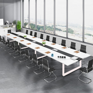 中伟 ZHONGWEI 办公桌会议桌培训桌现代简约洽谈桌钢架桌8000*3000*750