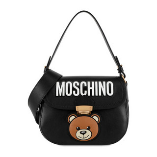 MOSCHINO 莫斯奇诺 泰迪熊系列单LOGO标肩包手提斜挎包马鞍包 女款 黑色 7 A7459 8006 1555