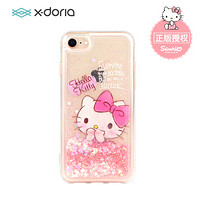 X-doria HelloKitty苹果7/8手机壳 iPhone7/8液体流沙保护套 网红同款防摔全包硅胶软壳 流光妩媚凯蒂