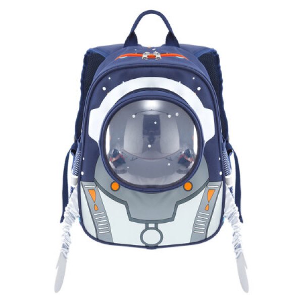 商品智高儿童书包男孩幼儿园宝宝双肩书包 太空宇航员3d版幼童包 蓝色