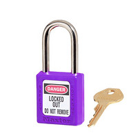 MASTERLOCK/玛斯特锁 工业塑料安全挂锁 钢梁耐腐蚀 工程电力锁 挂牌上锁 410MCNPRP紫色 量大定制