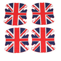 自由牛 汽车门把手硅胶门碗膜保护膜车门贴门碗贴划痕把防刮装饰改装 彩色英国-四个装