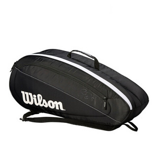 威尔胜 Wilson 男女通用专业网球包6支装网球拍包 黑色 WRZ834806
