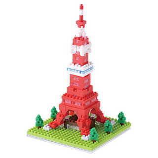 日本nanoblock东京铁塔小颗粒拼插拼搭微型积木儿童玩具建筑系列 12岁+ 800607男孩女孩生日礼物