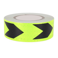 金枪鱼 汽车反光贴纸货车面包车年检反光车贴晶彩格汽车反光膜反光胶带警示胶带 黄色黑箭头宽5cm 长25米