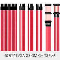 合金水冷 EVGA G3/G+/GM/T2系列电源模组定制线套装 红色编织网6根 其他型号联系客服（定制产品）