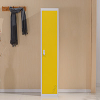 中伟更衣柜铁皮柜储物柜员工宿舍衣柜组合衣柜黄色单门