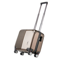 秀乐途Surelaptop万向轮拉杆箱17英寸男女商务电脑旅行箱行李箱子镜面登机箱3036-17 镜面 咖啡色