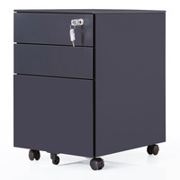 中伟活动柜钢制桌下柜挂劳柜三抽柜桌下抽屉柜文件柜资料柜深灰色侧拉