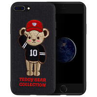 泰迪珍藏 苹果8/7Plus手机壳 iPhone8/7Plus卡通保护套 创意3D立体刺绣全包防摔软壳 10号棒球手