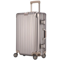 瑞界（SWISSALPS） 拉杆箱24英寸全铝合金旅行箱TSA密码锁万向轮行李箱 香槟金SA-165002