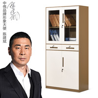 中伟文件柜铁皮柜办公柜钢制铁皮柜资料柜档案柜储物拆装柜薄边中二斗柜咖啡色加厚款