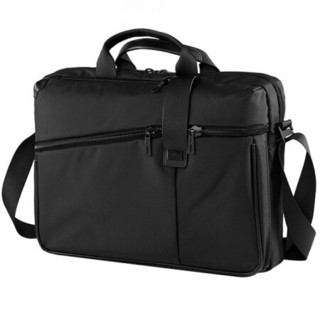 法国乐上(LEXON)手提电脑包15.6英寸男士单肩斜跨包商务公文包防泼水 黑色