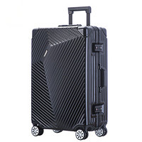 旅行之家(Travelhouse)时光隧道铝框拉杆箱万向轮男女商务行李箱包托运行李箱子T1603 黑色 20英寸