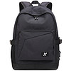 狼性时尚韩版双肩包男女士大容量14英寸电脑包休闲运动潮流多功能旅行背包LXS012黑色