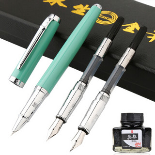 永生 9106逸彩-3铱金钢笔三件套组合套装墨水笔暗尖明尖美工弯尖 典雅碧绿色