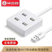 Biaze 毕亚兹 USB分线器2.0 带电源接口 30cm