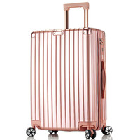 贝尔贝拉(B.L.B.L)铝包角拉杆箱万向轮26英寸行李箱复古款男士女士轻盈大容量旅行箱 玫瑰金