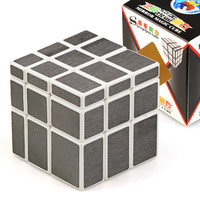 圣手三阶拉丝灰镜面魔方 异形3阶魔方益智减压玩具顺滑比赛竞速 送教程 拉丝灰白色