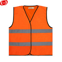 谋福 CNMF 8023-2 安全反光背心马甲 户外施工服 加宽反光条马甲骑行服 反光衣 荧光橙肩部无反光条