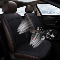 紫风铃 夏季通风汽车坐垫单片功能坐垫冰丝汽车座垫 吹风制冷凉垫单片主驾NXL06 12V单座-神秘黑