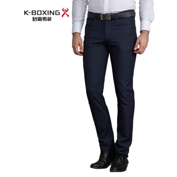 商品劲霸男装k-boxing 秋冬新款男士休闲牛仔裤直筒裤纯色中腰长裤子