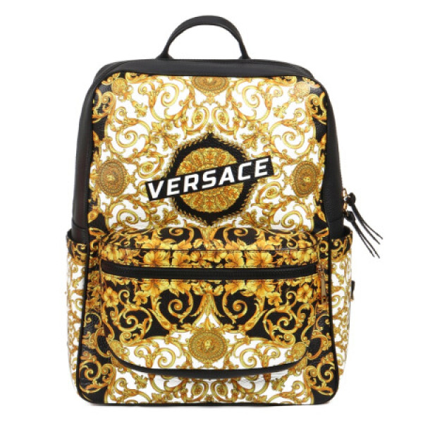 商品versace 范思哲 19春夏新款男士黑色皮革美杜莎印花双肩背包dfz