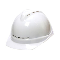 谋福 9520 加厚透气安全帽工程帽 防砸抗冲击建筑防砸安全帽 (V型加厚三面透气安全帽) 白色