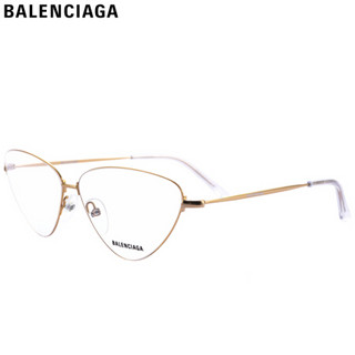 巴黎世家(BALENCIAGA)眼镜框男女 镜架 透明镜片金色镜框BB0015O 003 61mm