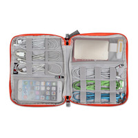 BUBM 数码数据线收纳包移动电源笔记本充电器耳机线材袋U盘3C配件电子产品小包旅行便携袋子 DIP大号灰色